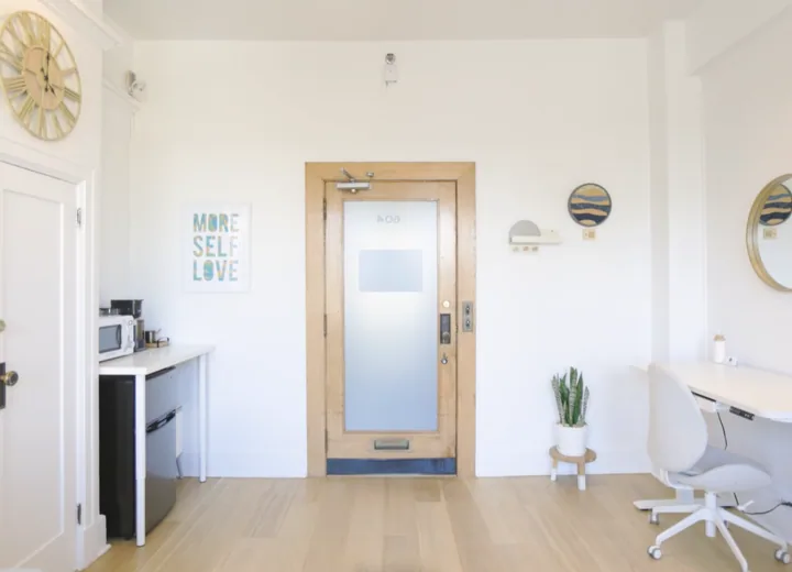 Entry area with 'More Self Love' sign
