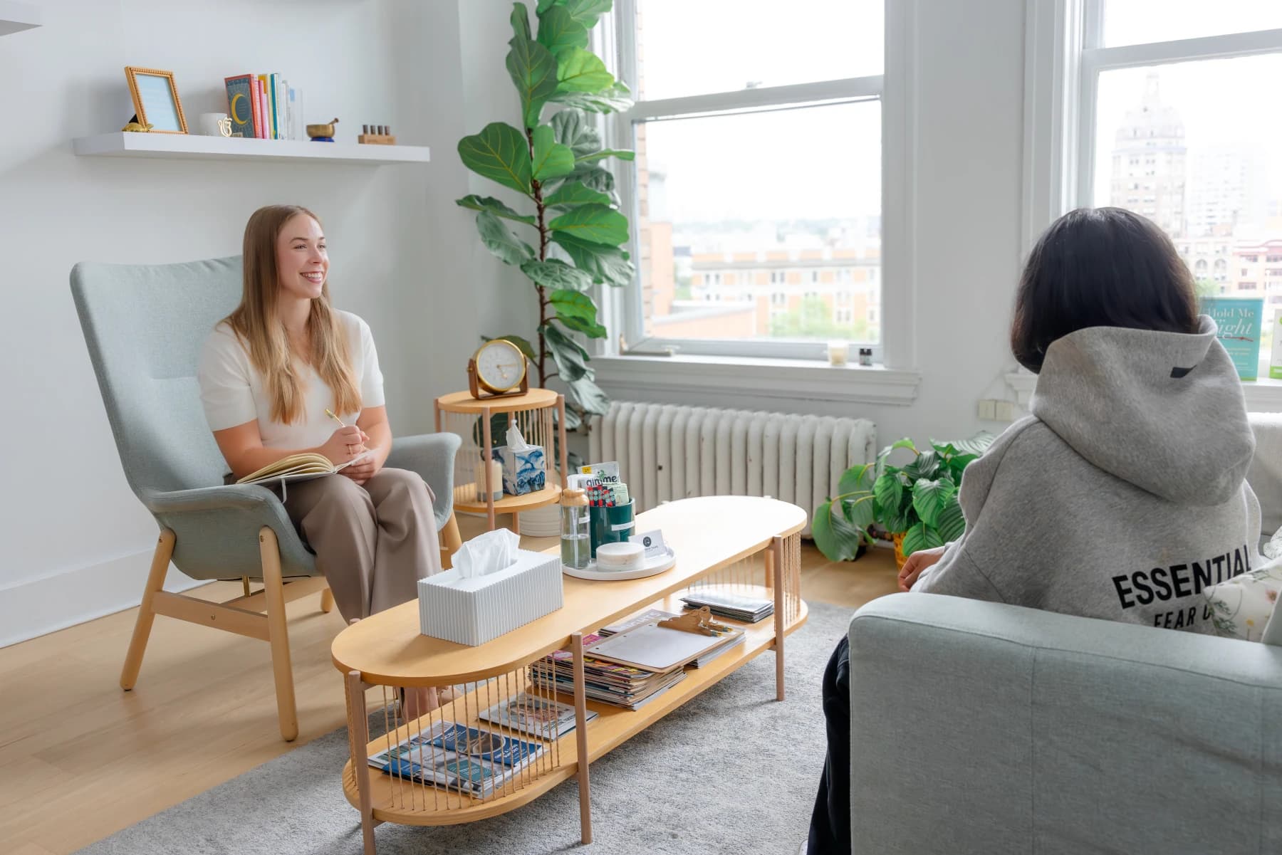 Wellness Talks counsellors in conversation, Downtown Vancouver clinic